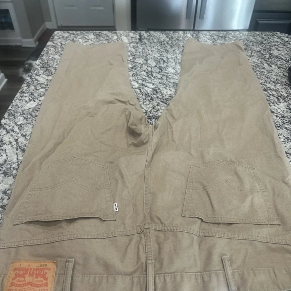 Levi's 559 Relaxed Straight Fit Men's Khaki Tan Denim Jeans 46x29  Cotton Blend